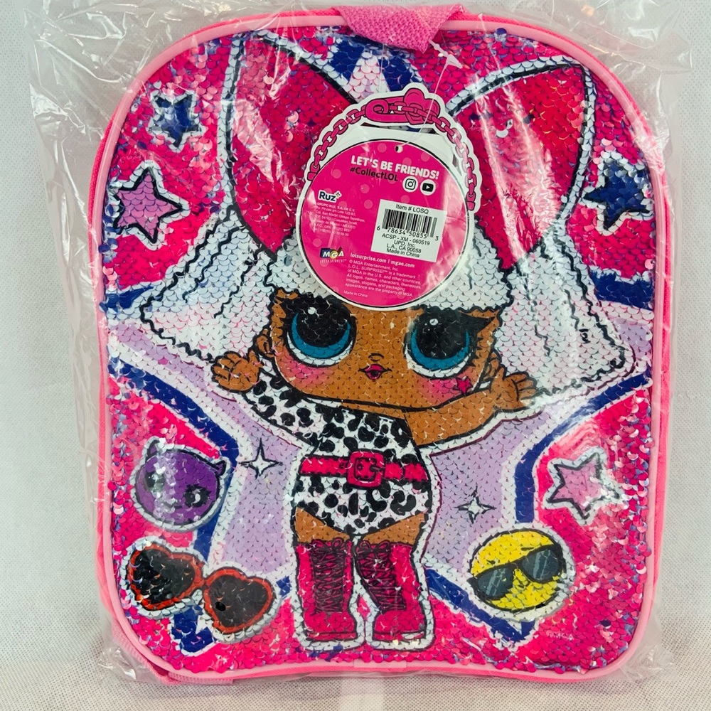 Brand New LOL 12” Reversible Sequin Backpack